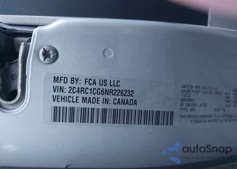 2022 Chrysler Voyager Lx из США, поврежденный, VIN 2C4RC1CG6NR226232